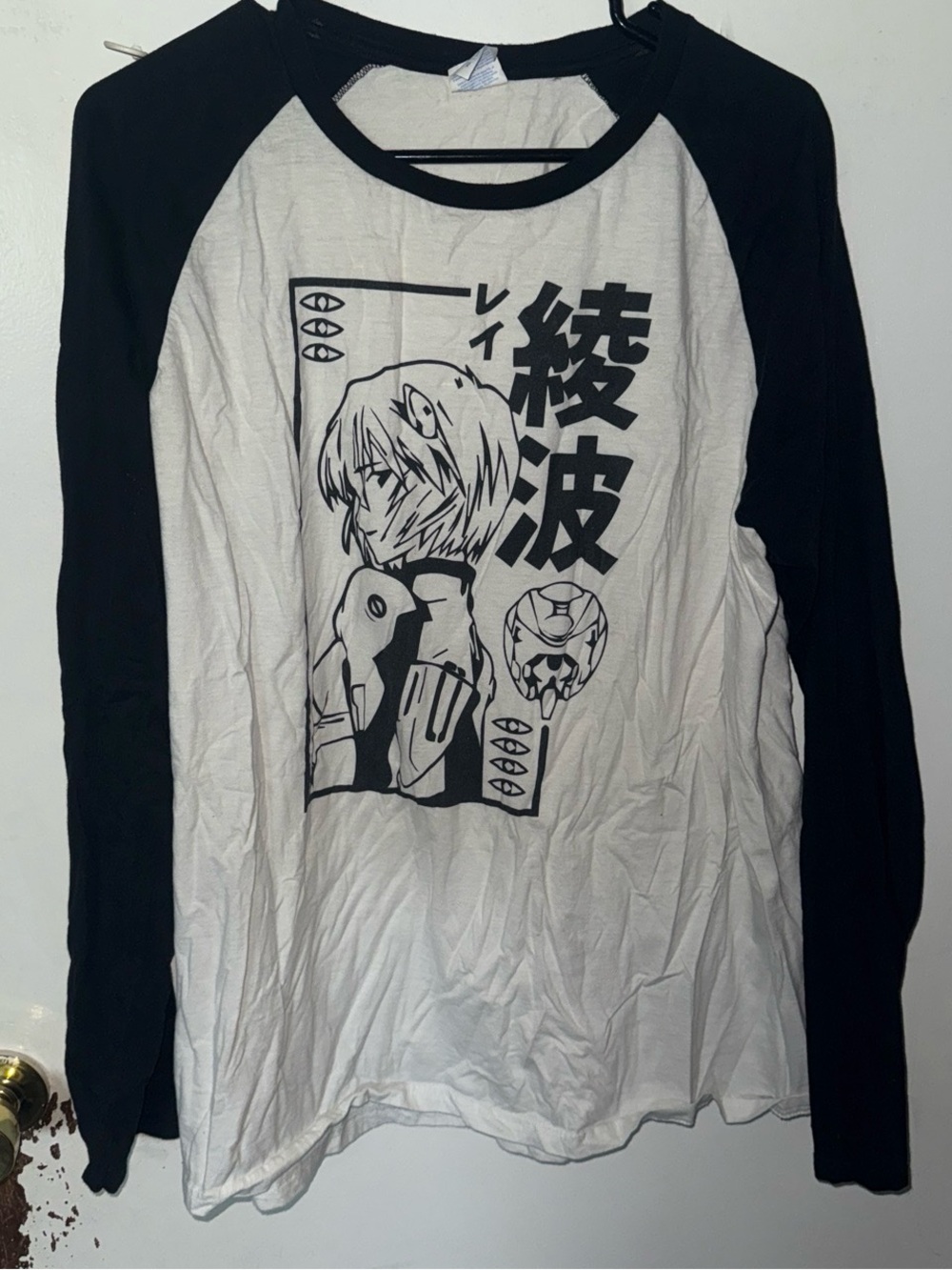 Evangelion Rei Ayanami long sleeve shirt Red paint